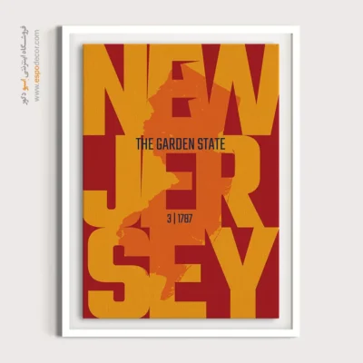 سفارش تابلو دکوراتیو آژآنس هواپیمایی - ‏the garden state  – تابلو نقشه شهرهای جهان - اسپو دکور