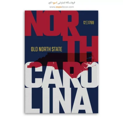 خرید تابلو برای دفتر مهندسی - ‏old north state  – تابلو نقشه شهرهای جهان - اسپو دکور