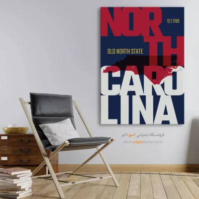 خرید تابلو برای دفتر مهندسی - ‏old north state  – تابلو نقشه شهرهای جهان - اسپو دکور