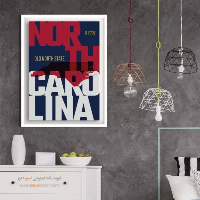 خرید تابلو برای دفتر مهندسی - ‏old north state  – تابلو نقشه شهرهای جهان - اسپو دکور