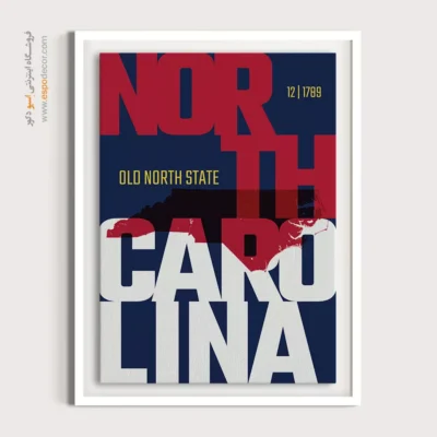 خرید تابلو برای دفتر مهندسی - ‏old north state  – تابلو نقشه شهرهای جهان - اسپو دکور