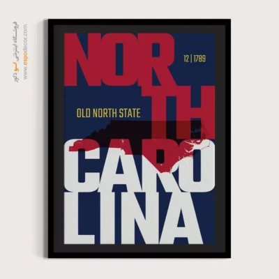 خرید تابلو برای دفتر مهندسی - ‏old north state  – تابلو نقشه شهرهای جهان - اسپو دکور