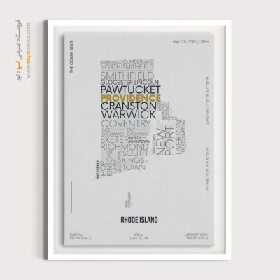 تابلو برای دفاتر وکیل مهاجرتی - ‏rhode island state  – تابلو نقشه شهرهای جهان - اسپو دکور