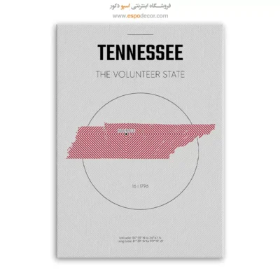 تابلو نقشه برای دفتر وکیل - tennessee – تابلو نقشه شهرهای جهان - اسپو دکور