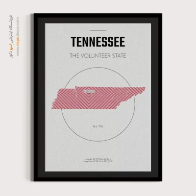 تابلو نقشه برای دفتر وکیل - tennessee – تابلو نقشه شهرهای جهان - اسپو دکور