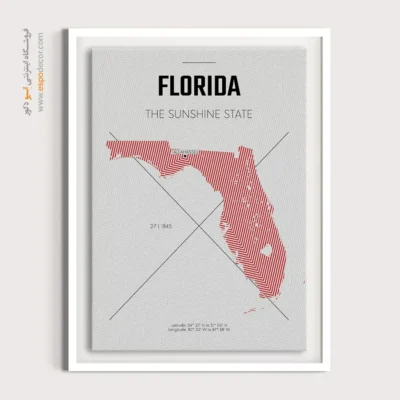 تابلو نقشه برای شرکت‌های گردشگری - ‏florida  – تابلو نقشه شهرهای جهان - اسپو دکور