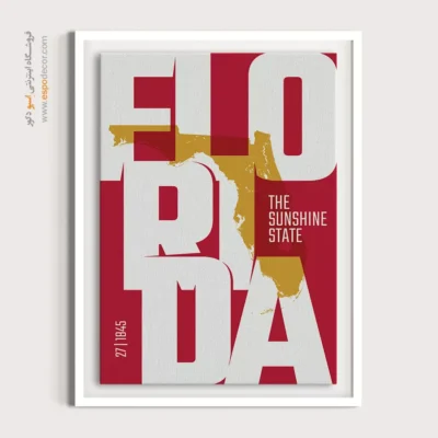 تابلو دکوراتیو برای معماران - ‏the sunshine state  – تابلو نقشه شهرهای جهان - اسپو دکور