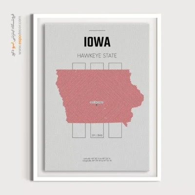 تابلو نقشه برای هتل - ‏iowa  – تابلو نقشه شهرهای جهان - اسپو دکور