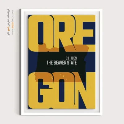 تابلو دکوراتیو بزرگ - ‏the beaver state  – تابلو نقشه شهرهای جهان - اسپو دکور