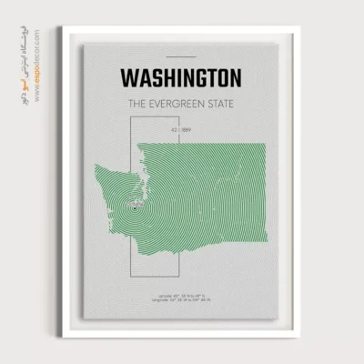 تابلو نقشه مینیمال واشنگتن - ‏washington  – تابلو نقشه شهرهای جهان - اسپو دکور