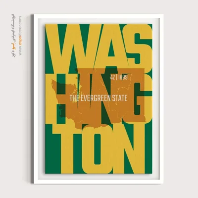 تابلو دکوراتیو برای هتل - ‏the evergreen state  – تابلو نقشه شهرهای جهان - اسپو دکور