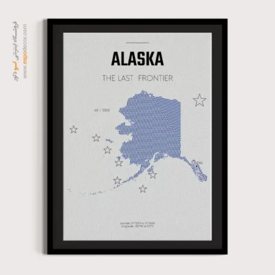 تابلو نقشه دستساز برای کلکسیون - alaska – تابلو نقشه شهرهای جهان - اسپو دکور