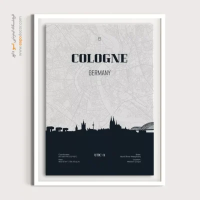 تابلو نقشه ست برای خانه - ‏cologne germany  – تابلو نقشه شهرهای جهان - اسپو دکور