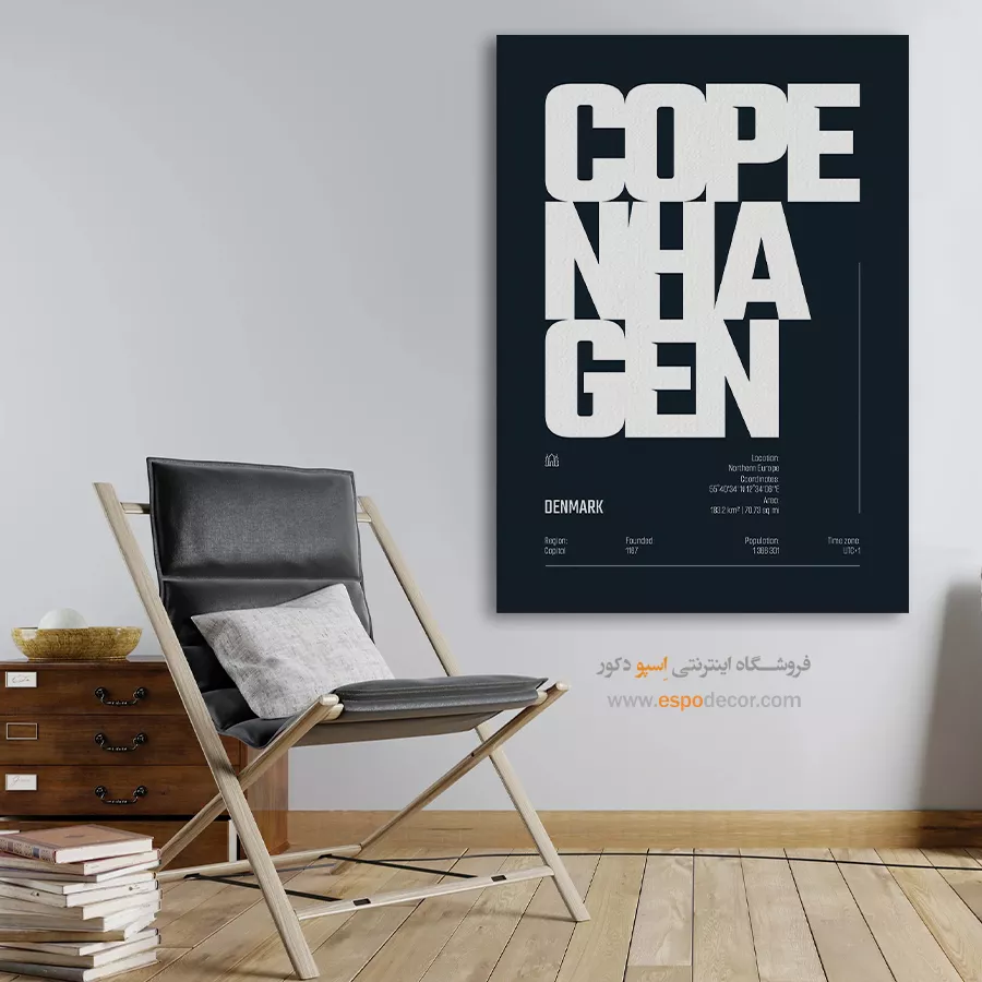 تابلو نقشه سهتکه برای دکور خانه - copenhagen Europe – تابلو نقشه شهرهای جهان - اسپو دکور