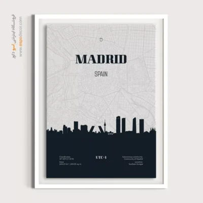 تابلو نقشه مخصوص مراکز آموزشی - ‏madrid spain  – تابلو نقشه شهرهای جهان - اسپو دکور