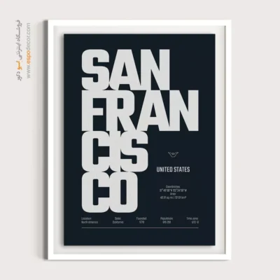 تابلو نقشه مناسب هدیه سالگرد - ‏san francisco america  – تابلو نقشه شهرهای جهان - اسپو دکور