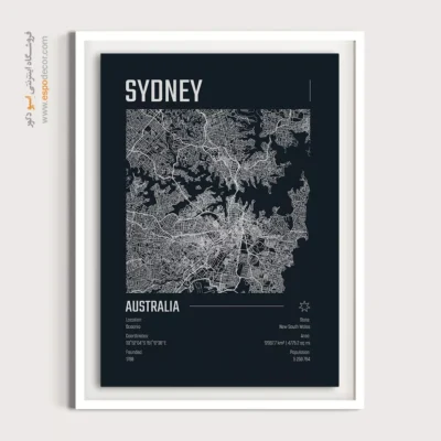 تابلو نقشه یادگاری از سفرها - ‏sydney  – تابلو نقشه شهرهای جهان - اسپو دکور