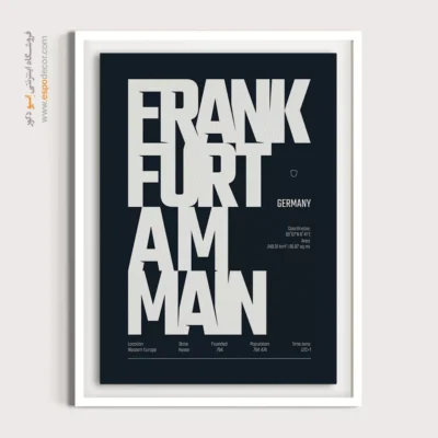 خرید تابلو نقشه مدرن برای اتاق نشیمن - ‏frankfurt am main europe  – تابلو نقشه شهرهای جهان - اسپو دکور