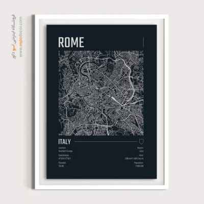 خرید تابلو نقشه برای اتاق نوجوان - ‏rome  – تابلو نقشه شهرهای جهان - اسپو دکور