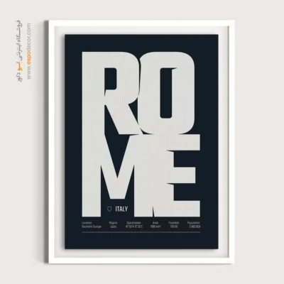 تابلو نقشه سه‌تکه برای دیوار خانه - ‏rome europe  – تابلو نقشه شهرهای جهان - اسپو دکور