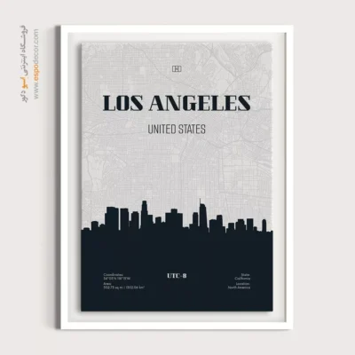 تابلو نقشه لس آنجلس مینیمال برای اتاق مدیریت - ‏los angeles usa  – تابلو نقشه شهرهای جهان - اسپو دکور