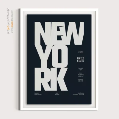 تابلو نقشه نیویورک سیاه و سفید برای خانه - ‏new york usa  – تابلو نقشه شهرهای جهان - اسپو دکور