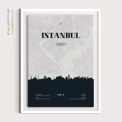 تابلو نقشه استانبول مدرن برای دفتر کار - ‏istanbul turkey  – تابلو نقشه شهرهای جهان - اسپو دکور