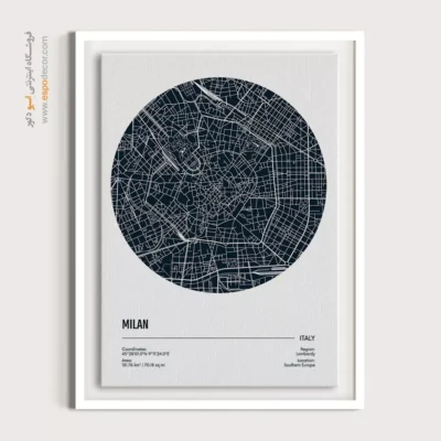 تابلو نقشه برای دفتر املاک - ‏milan italy  – تابلو نقشه شهرهای جهان - اسپو دکور