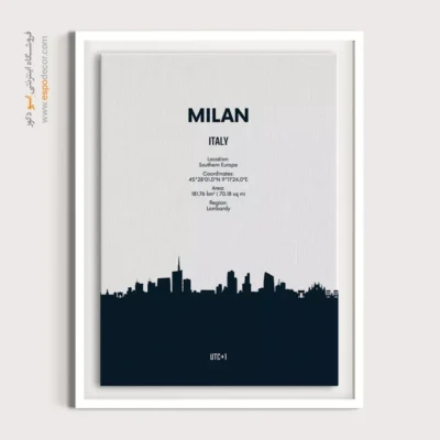تابلو نقشه برای دکور مغازه - ‏milan southern europe  – تابلو نقشه شهرهای جهان - اسپو دکور