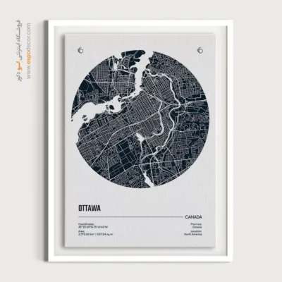 خرید تابلو نقشه شهرهای کانادا - ‏ottawa canada  – تابلو نقشه شهرهای جهان - اسپو دکور