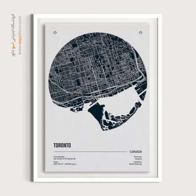 خرید تابلو نقشه تورنتو برای دفتر مهاجرتی - ‏toronto canada  – تابلو نقشه شهرهای جهان - اسپو دکور