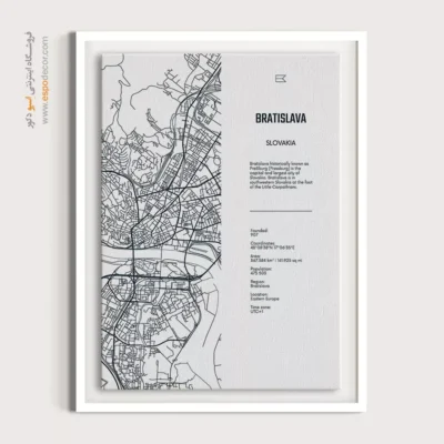 خرید تابلو نقشه برای شرکت - ‏bratislava europe  – تابلو نقشه شهرهای جهان - اسپو دکور
