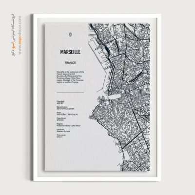 خرید تابلو نقشه توریستی شهرها - ‏marseille europe  – تابلو نقشه شهرهای جهان - اسپو دکور