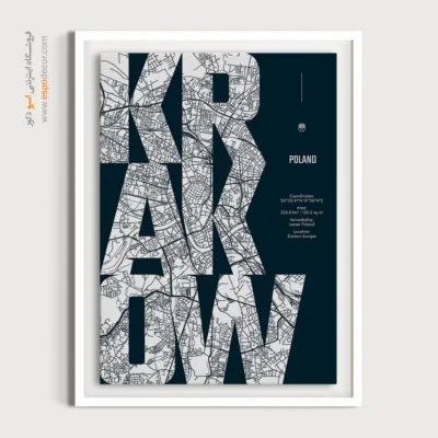 خرید تابلو نقشه سفارشی شهرها - ‏krakow  – تابلو نقشه شهرهای جهان - اسپو دکور