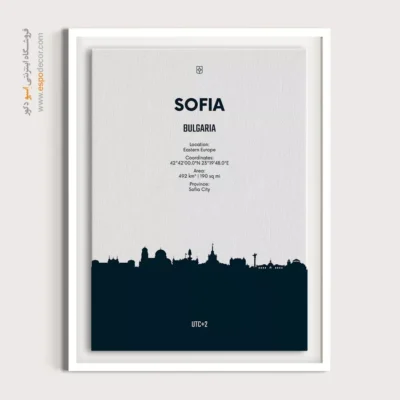 خرید تابلو نقشه شهرهای توریستی - ‏sofia eastern europe  – تابلو نقشه شهرهای جهان - اسپو دکور