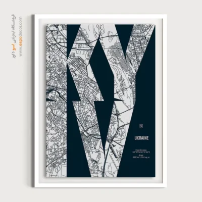خرید تابلو نقشه شهرهای جهان لاکچری - ‏kyiv europe  – تابلو نقشه شهرهای جهان - اسپو دکور