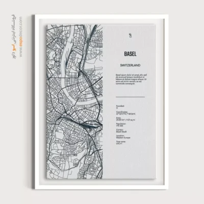 خرید تابلو نقشه کشورهای اروپا - ‏basel europe  – تابلو نقشه شهرهای جهان - اسپو دکور