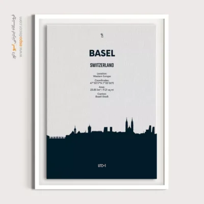خرید تابلو نقشه شهرهای سوئیس - ‏basel western europe  – تابلو نقشه شهرهای جهان - اسپو دکور