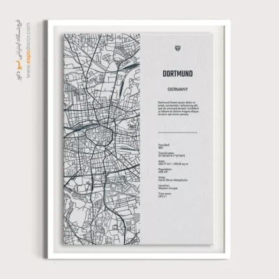 خرید تابلو نقشه هنری ویژه دفاتر کاری - ‏dortmund europe  – تابلو نقشه شهرهای جهان - اسپو دکور