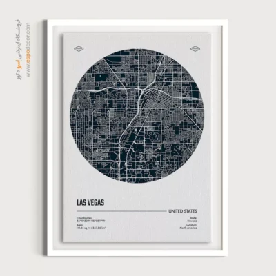 تابلو نقشه برای اتاق خواب - ‏las vegas usa  – تابلو نقشه شهرهای جهان - اسپو دکور