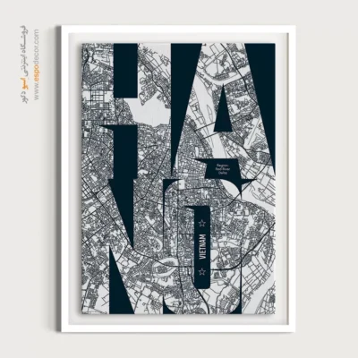 تابلو نقشه خاص برای رستوران - ‏hanoi  – تابلو نقشه شهرهای جهان - اسپو دکور