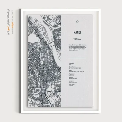 تابلو نقشه دیواری برای هتل - ‏hanoi asia  – تابلو نقشه شهرهای جهان - اسپو دکور