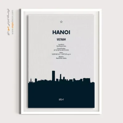 تابلو نقشه مینیمال - ‏hanoi southeast asia  – تابلو نقشه شهرهای جهان - اسپو دکور