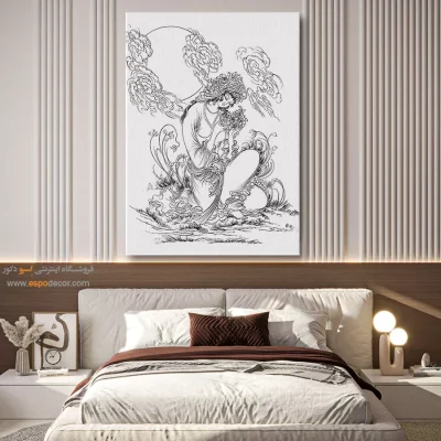 تابلو با طرح ایرانی - سوسننقش – تابلو مینیاتور خطی - اسپو دکور