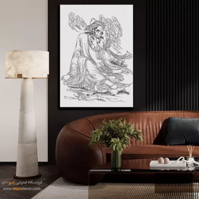 تابلو ایرانی برای هدیه خاص - چشمه‌خط – تابلو مینیاتور خطی - اسپو دکور