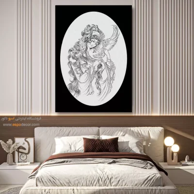 خرید تابلو هنری سنتی - چشمانه – تابلو مینیاتور خطی - اسپو دکور