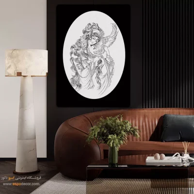 خرید تابلو هنری سنتی - چشمانه – تابلو مینیاتور خطی - اسپو دکور