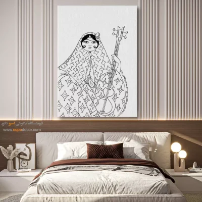 خرید تابلو بوم نقاشی خطی - نقشآفرین – تابلو مینیاتور خطی - اسپو دکور