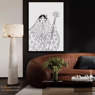 خرید تابلو بوم نقاشی خطی - نقشآفرین – تابلو مینیاتور خطی - اسپو دکور
