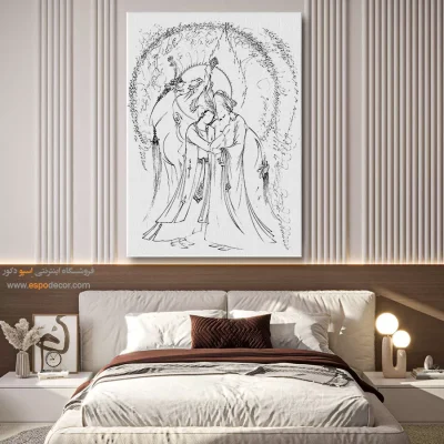 خرید تابلو بوم سیاه و سفید 